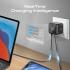 Promate Cubix-R70 70W GaNFast Charger with Retractable 80cm USB-C Cable, Dual USB-C PD 70W, USB-A 60W Port, 1.14” TFT Smart Display, UK Plug, Compact Wall Adapter for MacBook, iPhone 17, Galaxy Black